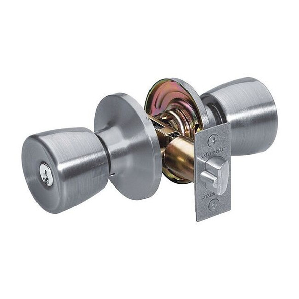 Master Lock Knob Lockset,Tulip Style,Satin Nickel TU0115KA