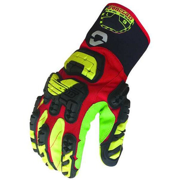 Ironclad Performance Wear Impact Gloves,S Size,Gauntlet,Red,PR INDI-CCP-02-S