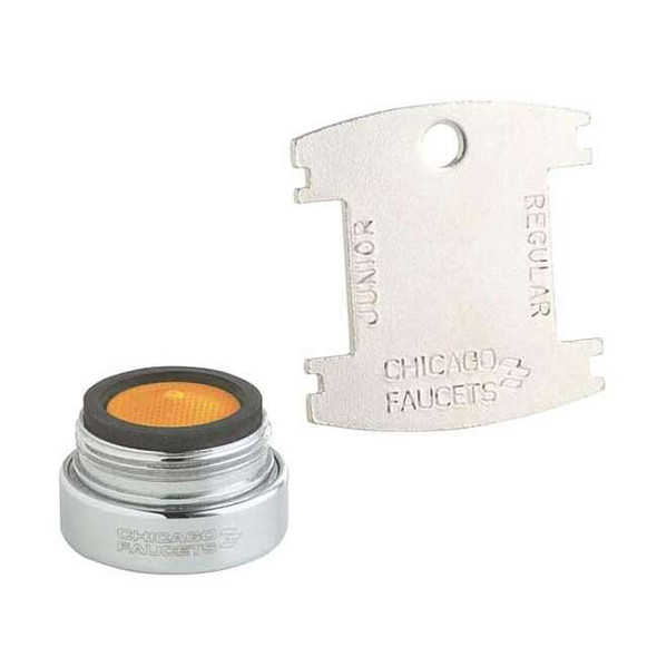 Chicago Faucet 1.5 gpm Outlet, 13/16"-27 Thread Size, Chrome, Brass E34VPJKABCP