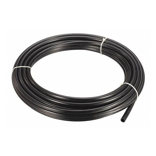 High Pressure Tubing, Nylon, 1/4 in OD, 3/16 in OD, 50 ft L, Shore D 60, Black