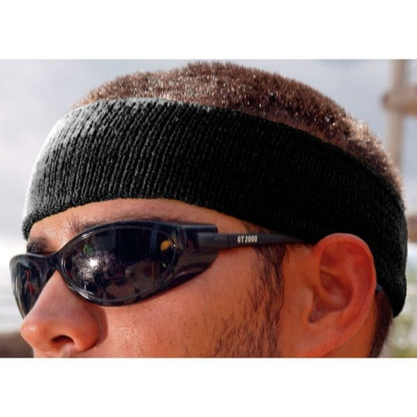 Ergodyne Sweatband, Black, Universal, Terrycloth 6550