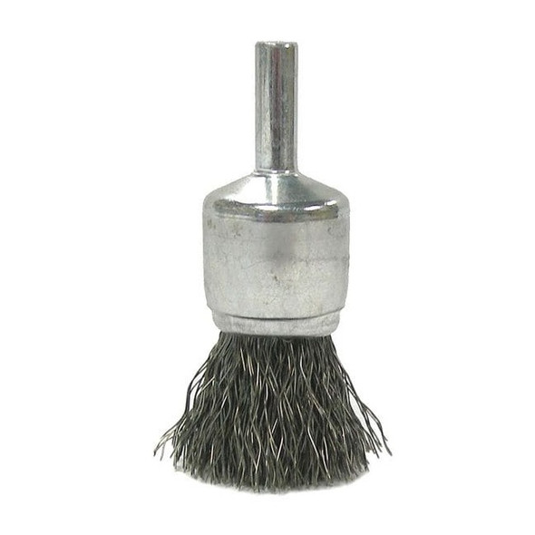 Weiler 3/4" Crimped Wire End Brush .014" Stainless Steel Fill 10019
