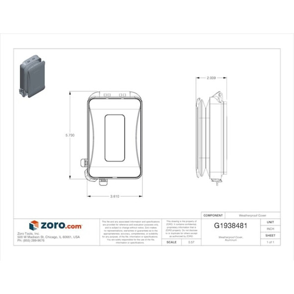 Taymac 1 -Gang Horizontal or Vertical Weatherproof Cover, ,Polycarbonate ML500G