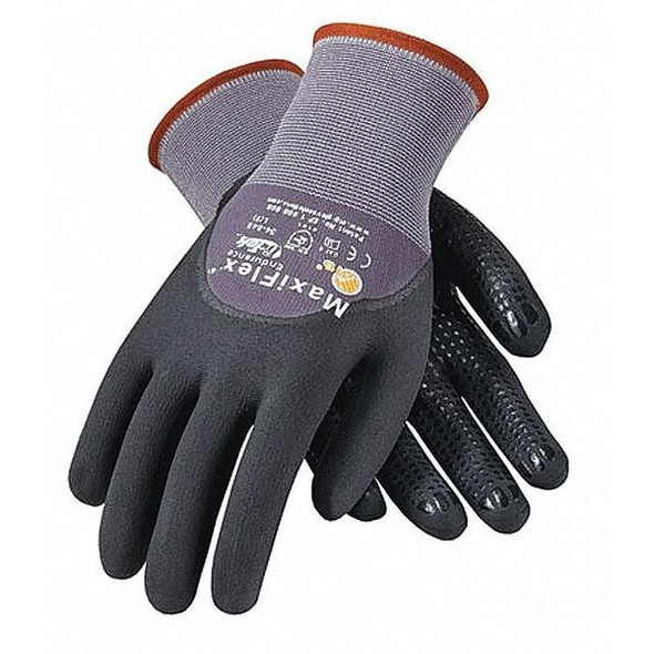 Coated Gloves, Foam Nitrile, Microfoam, 3/4 Dip, 4 Abrasion Level, Gray, XS 1 PR