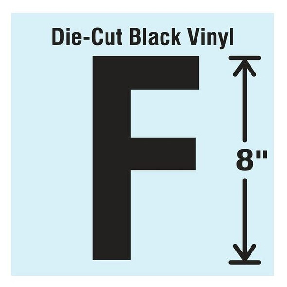 Stranco Letter Label, Vinyl, 8 in H, 4-3/4 in W DBV-SINGLE-8-F