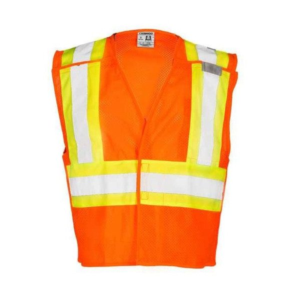 Kishigo 3XL Class 2 Breakaway High Visibility Vest, Orange 1176-3X