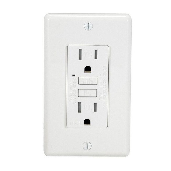 Manufacturer Varies GFCI Receptacle, 15 A, 125V AC, White 62173