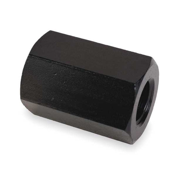 Coupling Nut, 5/16"-18, Steel, Grade 5, Black Oxide, 7/8 in Lg, 9/16 in Hex Wd