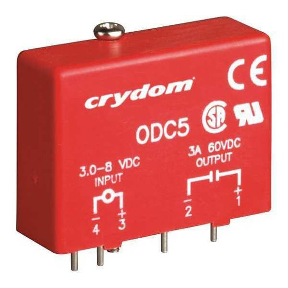 Crydom Input/Output Relay,3A,Plug-In,Red ODC5