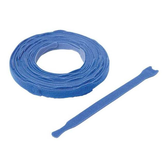 Hook and Loop Strap, No Adhesive, 8 in, 0.75 in W, Blue, 45 PK