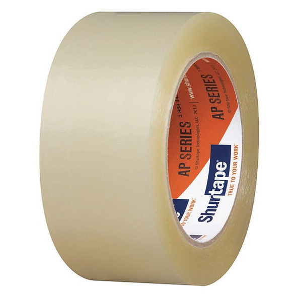 Shurtape Packaging Tape, 48mm W, 100m L, 2 mil Thick, Clear, Standard Duty, 6 Pack 232518