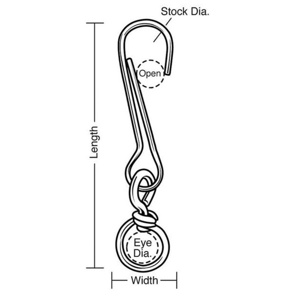 Lucky Line Snap Hook, Steel, 1-2 in Eye Dia,PK10 4FCW9
