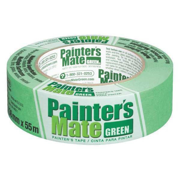 Painter's Tape, 36 mm W x 55 m L, 5.4 mil Thick, Green, Rubber Adhesive