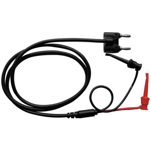 Test Lead, Mini Test Clips to Double Banana Plug, 36", Black