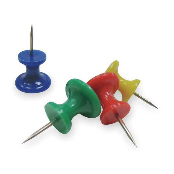 Manufacturer Varies Push Pins,Multicolor,1" L,PK100 2WFW7 Manufacturer Varies Push Pins,Multicolor,1" L,PK100 2WFW7
