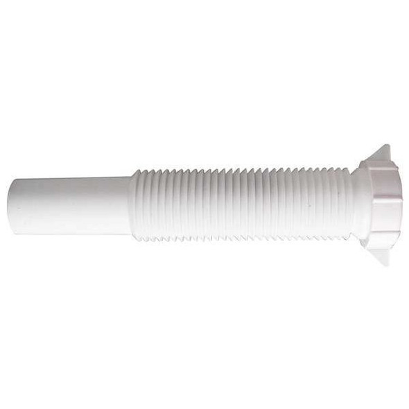 1-1/4 Dia, Polypropylene, White/Plastic, Lavatory Flexible, Extension