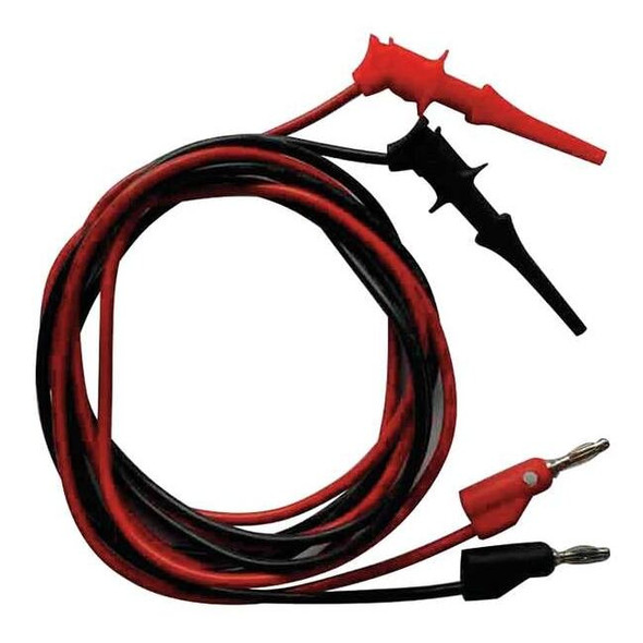 Test Lead, Test Clip to Banana Plug, 24", PVC, Black, Red