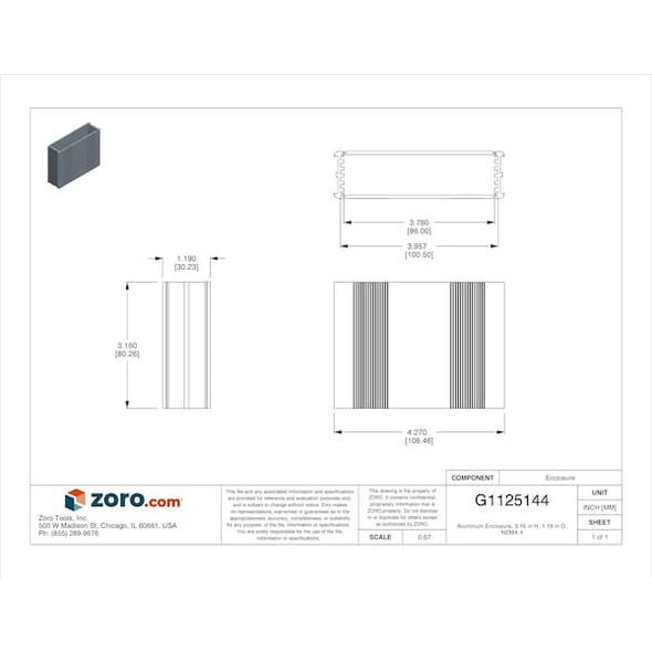 Box Enclosures Screws Electrical Enclosures, 3.16 in H, 1.19 in D, 4.27 in W, 4, Aluminum B2-080SI