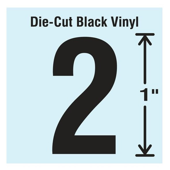 Stranco NumberLabel,Vinyl,1inH,5/8inW,PK10 DBV-1-2-10