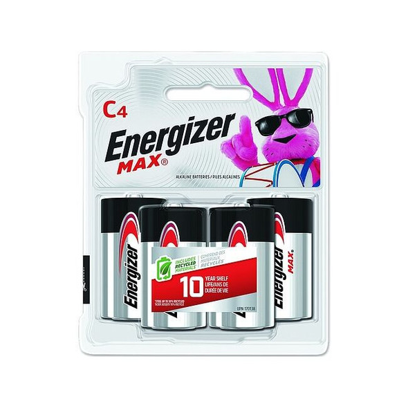 Energizer Energizer Max C Alkaline Battery, 1.5V DC, PK4 E93BP-4