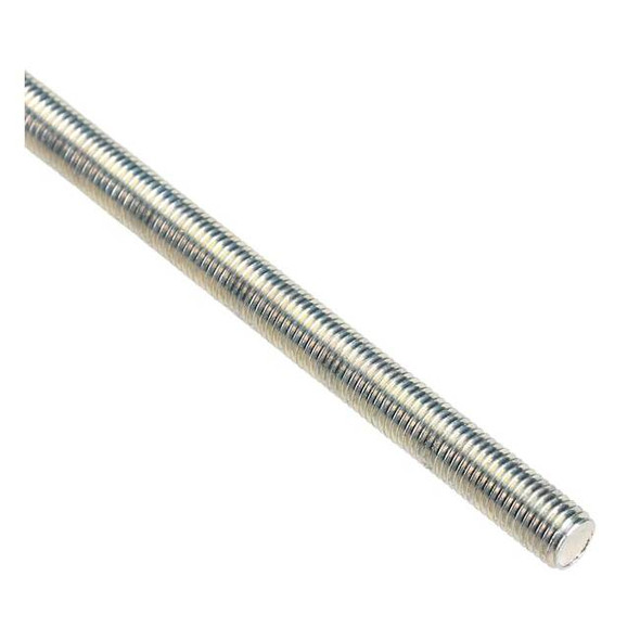 Fully Threaded Rod, 5/16"-24, 3 ft, Steel, Grade 2, Zinc Plated Finish
