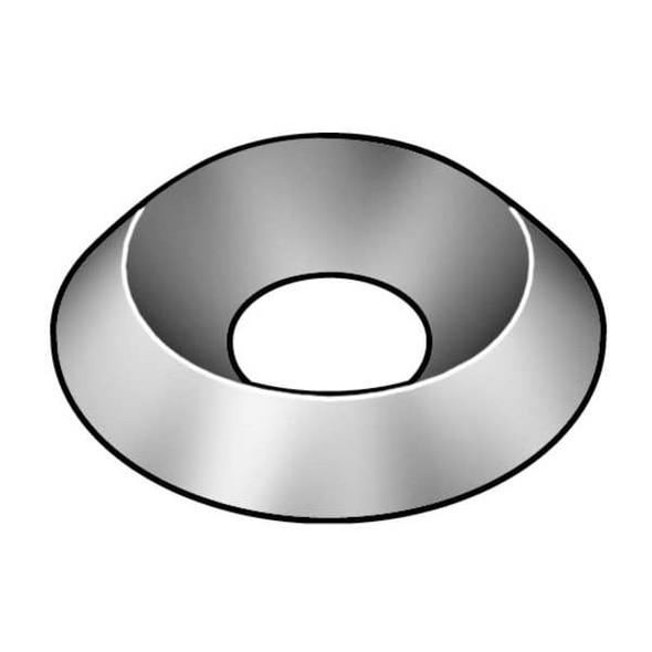 Countersunk Washer, Fits Bolt Size M3 ,Stainless Steel Plain Finish, 10 PK