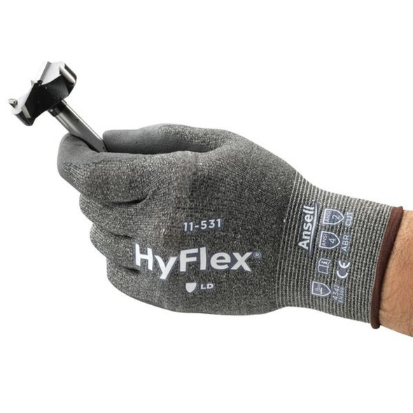Cut Resistant Coated Gloves, Cut Level A2 ,Dipped ,Nitrile ,Sandy ,11 1 PR  11-531