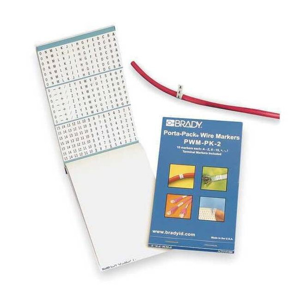 Brady Wire Marker Book,Preprintd, Self-Adhesiv, PWM-PK-3 PWM-PK-3