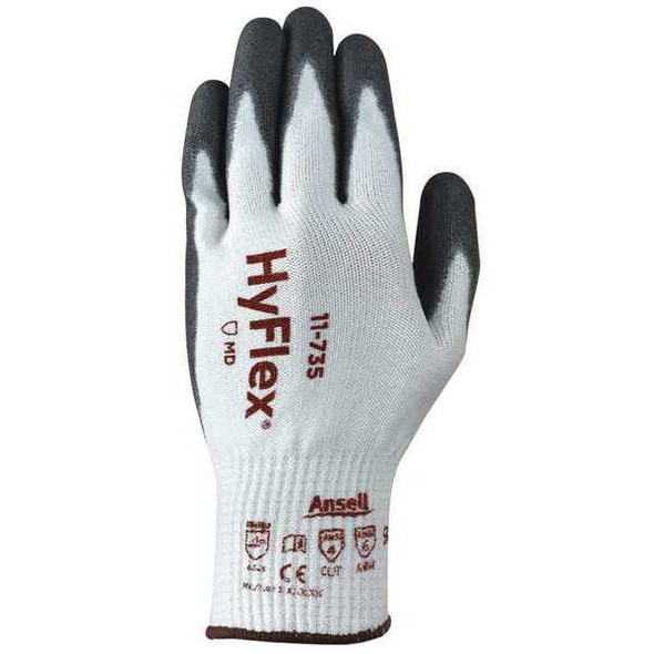 Cut-Resistant Coated Gloves, Cut Level A4 ,Dipped ,Polyurethane ,Sandy ,2XL 1 PR