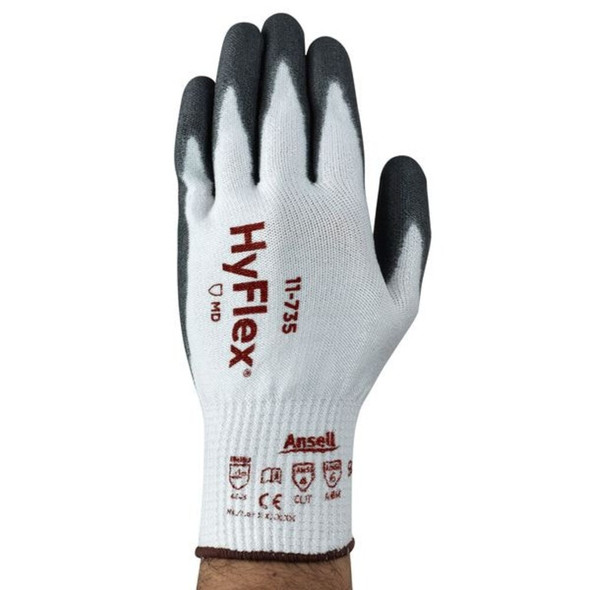 Cut-Resistant Coated Gloves, Cut Level A4 ,Dipped ,Polyurethane ,Sandy ,XS 1 PR  11-735