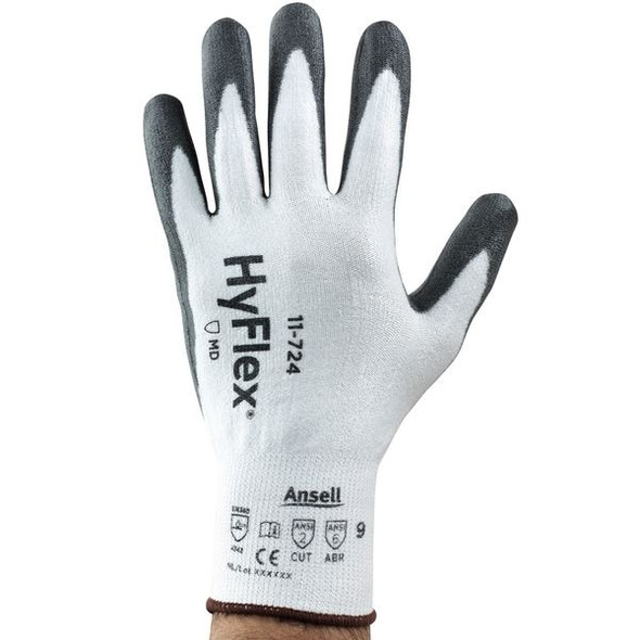 Ansell Cut Resistant Glovs,Black/White,VP,10,PR 11-724