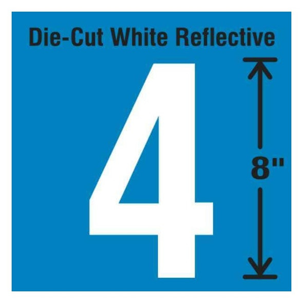 Stranco Number Label, Vinyl, 8 in H, 4-3/4 in W DWR-SINGLE-8-4