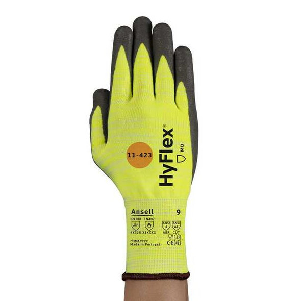 Ansell Cut Resistant Gloves,Gray/Yellow,6,PR 11-423 Ansell Cut Resistant Gloves,Gray/Yellow,6,PR 11-423