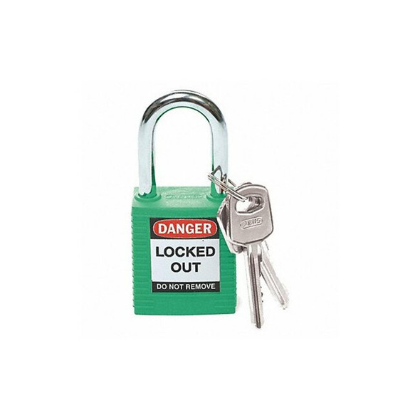 Brady Lockout Padlock,KD,Green,1-3/4"H 99564 Brady Lockout Padlock,KD,Green,1-3/4"H 99564