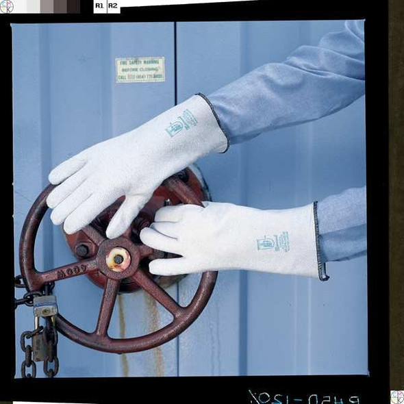 Ansell Heat Resistant Gloves,Gray,9,Nitrile,PR 42-474