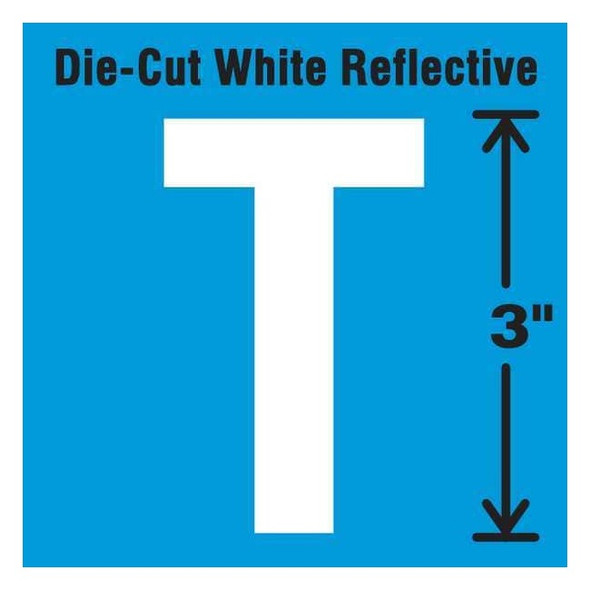 Stranco LetterLabel,Vinyl,3inH,1-3/4inW,PK5 DWR-3-T-5