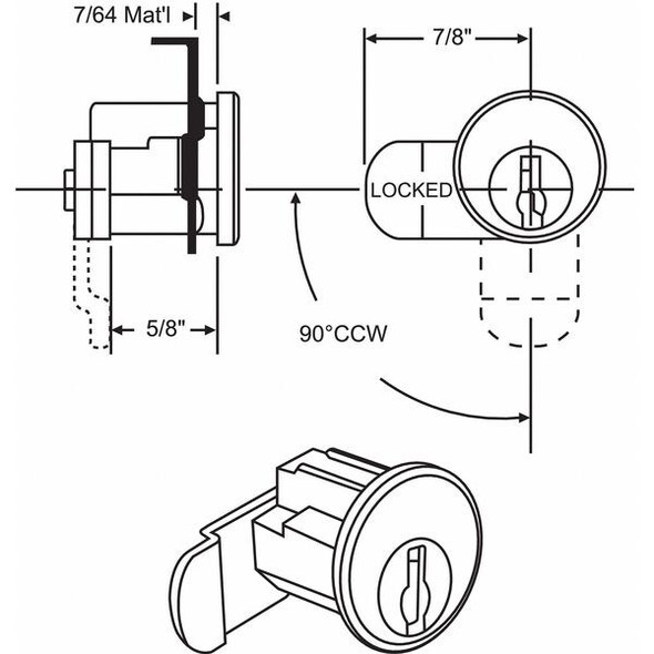 Manufacturer Varies Mailbox Lock,For 4C Pedestal Mailboxes 97-8