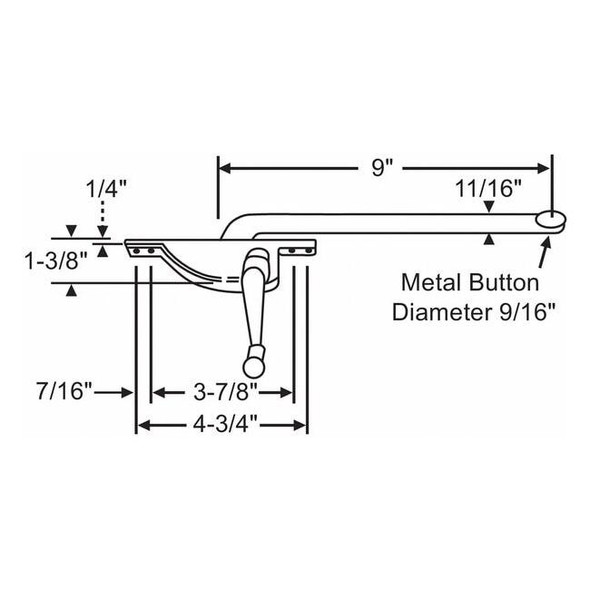 Manufacturer Varies Window Operator,Left-Hand,Zinc,9 in Arm 36-312