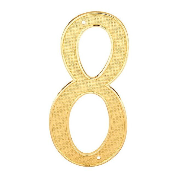 Primeline Tools 4 in. House Number 8, Diecast, Brass Finish, PK2 MP4288