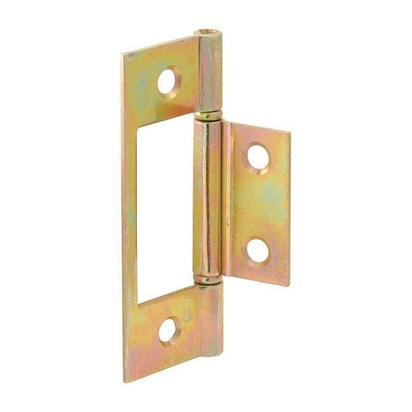 Bi-Fold Door Hinges, Non-Mortise Style, Brass Plated (2 Pack)