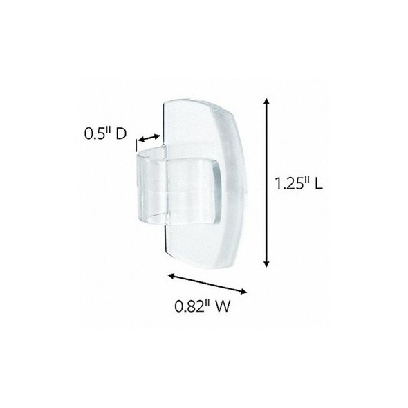 Command Cable Clip, Plastic, 5 mm Bundle Dia., Clear, 1-1/4 in L 17017CLRES