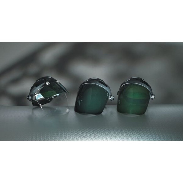 Face Shield Visor, Green Visor, Polycarbonate, Anti-Fog ; Uncoated Lens, Green  S32155