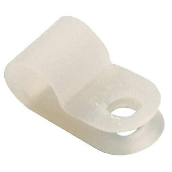 Cable Clamp, Nylon, 3/8 in Bundle Dia., Natural, 25 PK
