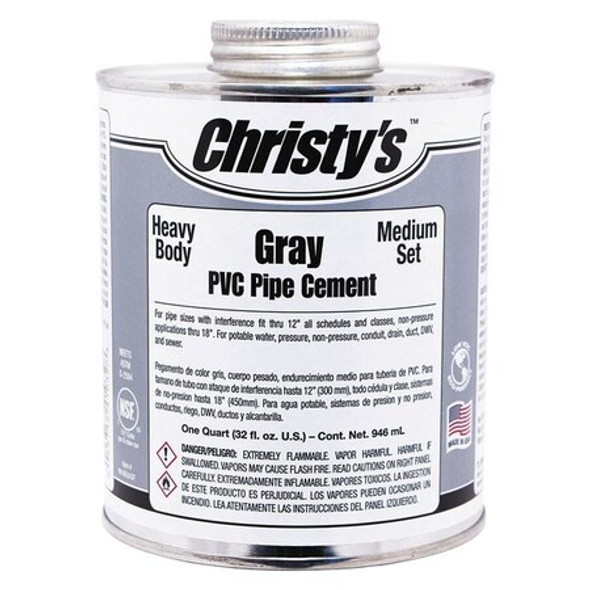 Christys Pipe Cement,Gray,8 oz. RH-BGLV-HP-24