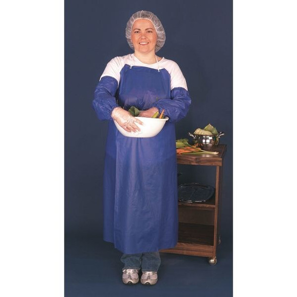 Mcr Safety Disposable Apron,Vinyl,Blue,45"x35",PK12 O63R4 Mcr Safety Disposable Apron,Vinyl,Blue,45"x35",PK12 O63R4