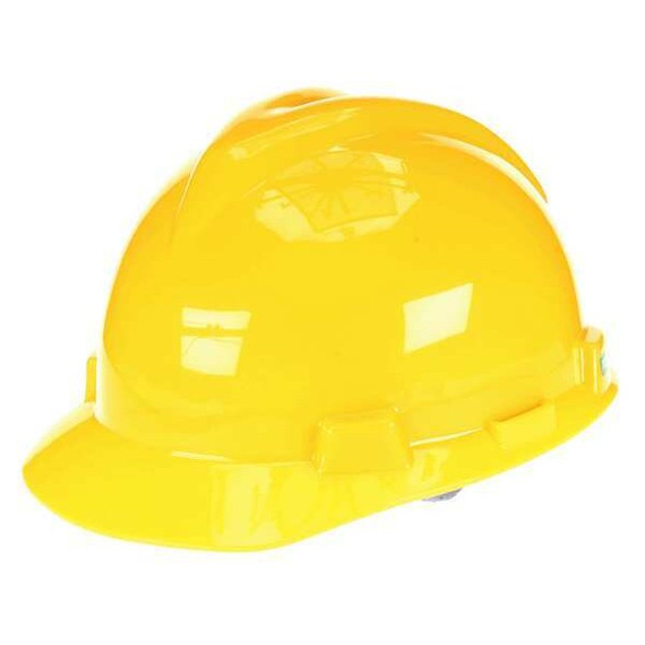 Hard Hat, V-Gard, Polyethylene, 4 Point Pinlock, Type 1, Class E, Yellow