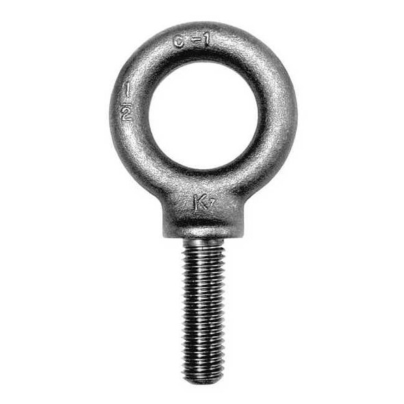 Eye Bolt With Shoulder, M16-2.00, 44.5 mm Shank, 35 mm ID, Steel, Plain