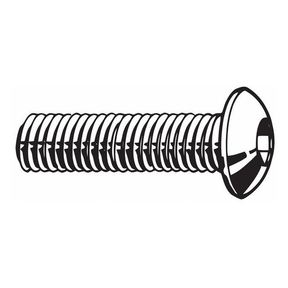 M10-1.50 Socket Head Cap Screw, Button, Black Oxide Steel, 20 mm Length, 100 PK
