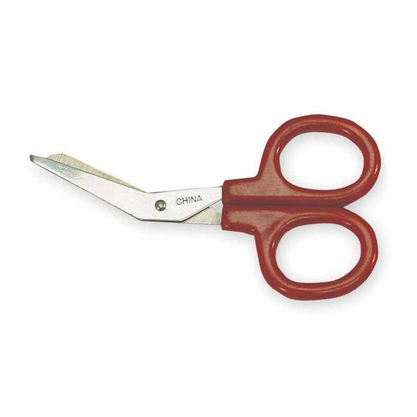 Honeywell North Scissors,4 In. L,Red Handle,Angled,Metal 752577