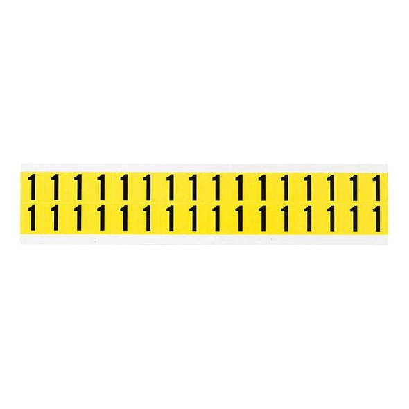 Brady Number Label, Vinyl, 3/4 in H, 5/8 in W 3420-1